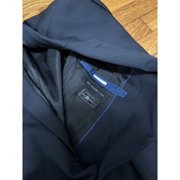 John Varvatos Mens Blazer Jacket Size 40R Navy Blue Solid 100% Wool Sport Coat - Picture 5 of 8